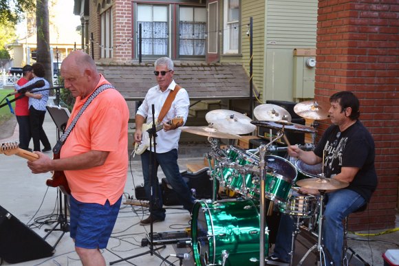 The Macey Blue Band "sweated with the oldies" Saturday night at the Sarah Mooney Museum.